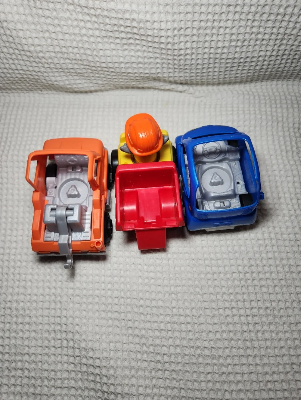 Fisher-Price Little People Vehicle Set Dump Truck, Tow Truck, And Figure